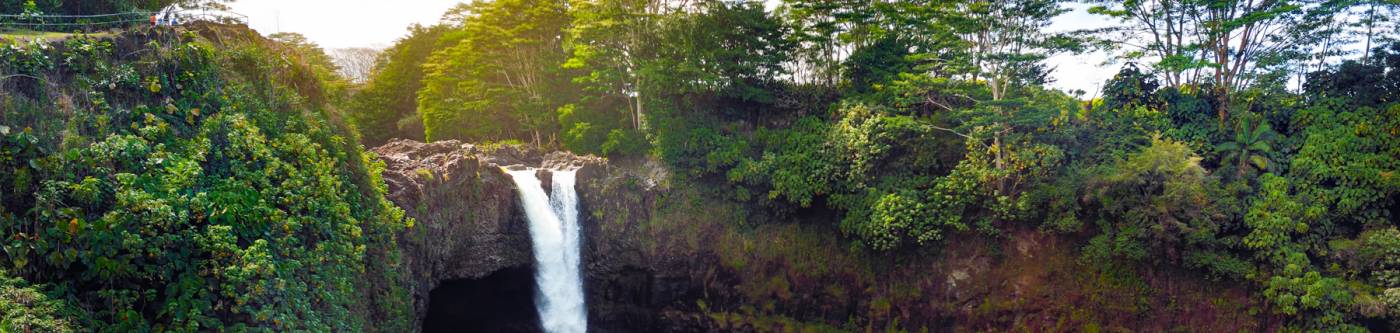 Sightseeing a Beautiful Waterfall on Big Island in Hawaii